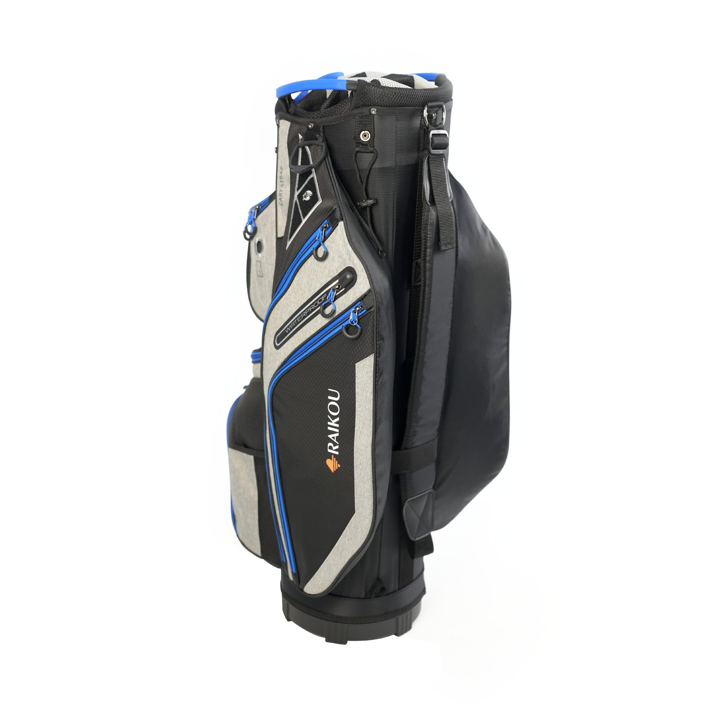 M-Diamant Golfballtasche Golftasche Cartbag Wasserdicht 14-fach 9 Taschen Trolley kompatibel, 14-fach Divider, Kühlfach, Wertsachenfach, wasserabweisend, trolley
