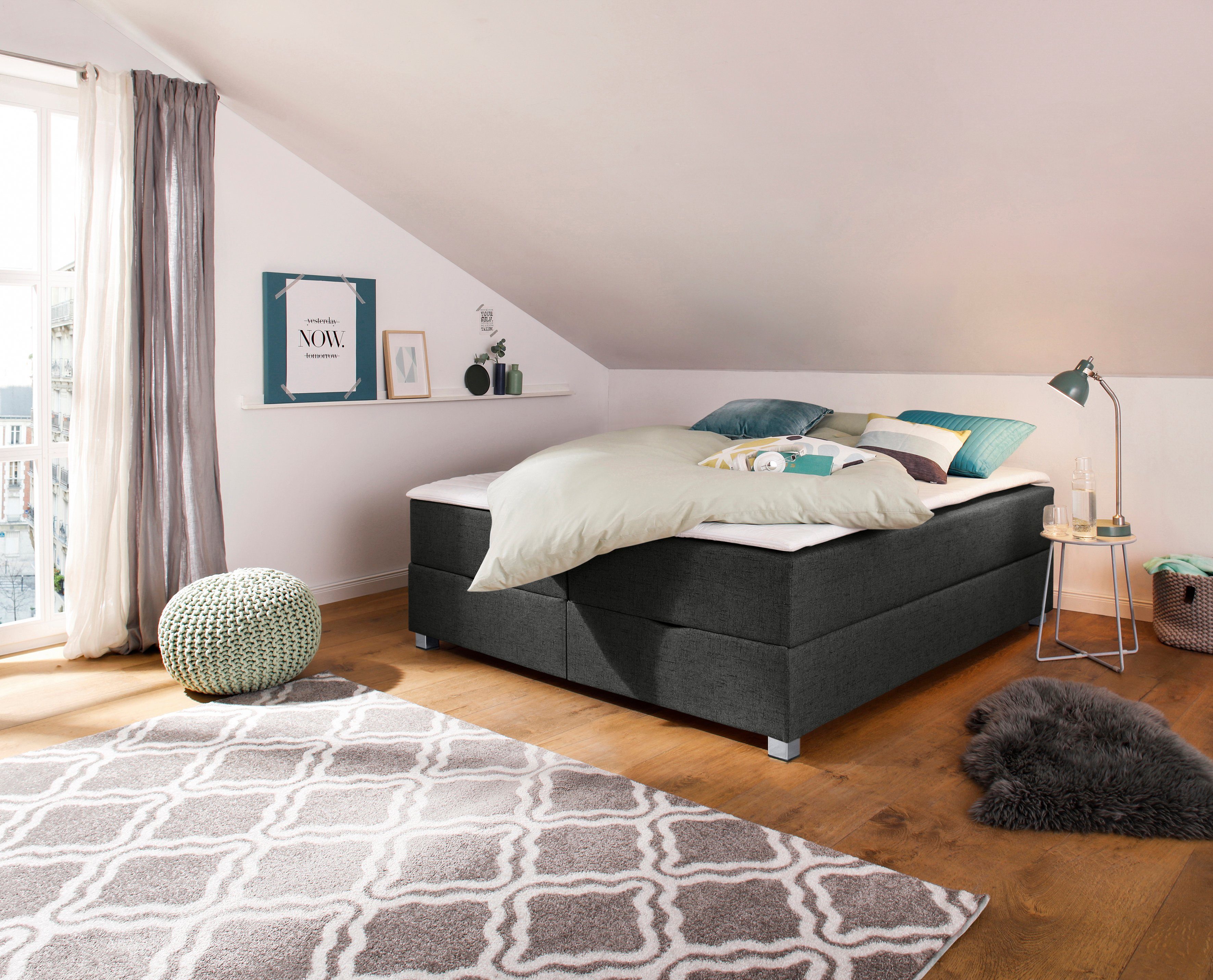 Home affaire Boxbett Alexis, ohne Kopfteil - ideal für Räume mit Dachschrägen; in 4 Breiten