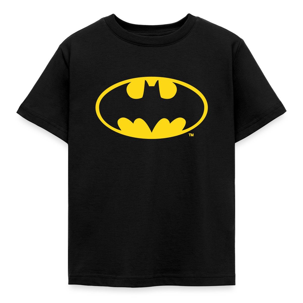 Spreadshirt T-Shirt DC Comics Batman Logo Gold Karneval Kinder T-Shirt (1-tlg) Fällt klein aus. Wir empfehlen, eine Größe größer zu bestellen.