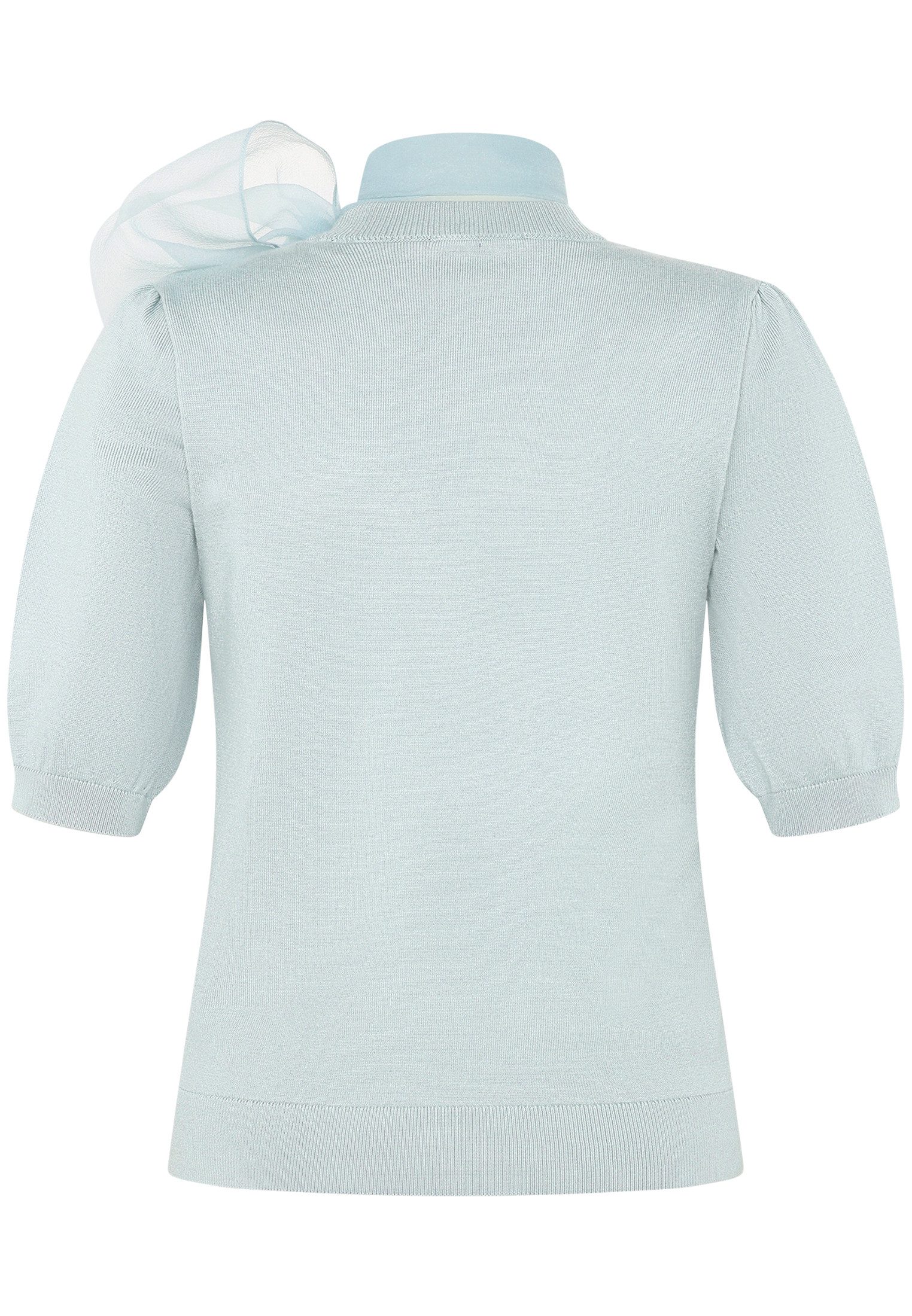 Zero Kurzarmshirt Damen mit Schleife (1-tlg) drapiert / gerafft