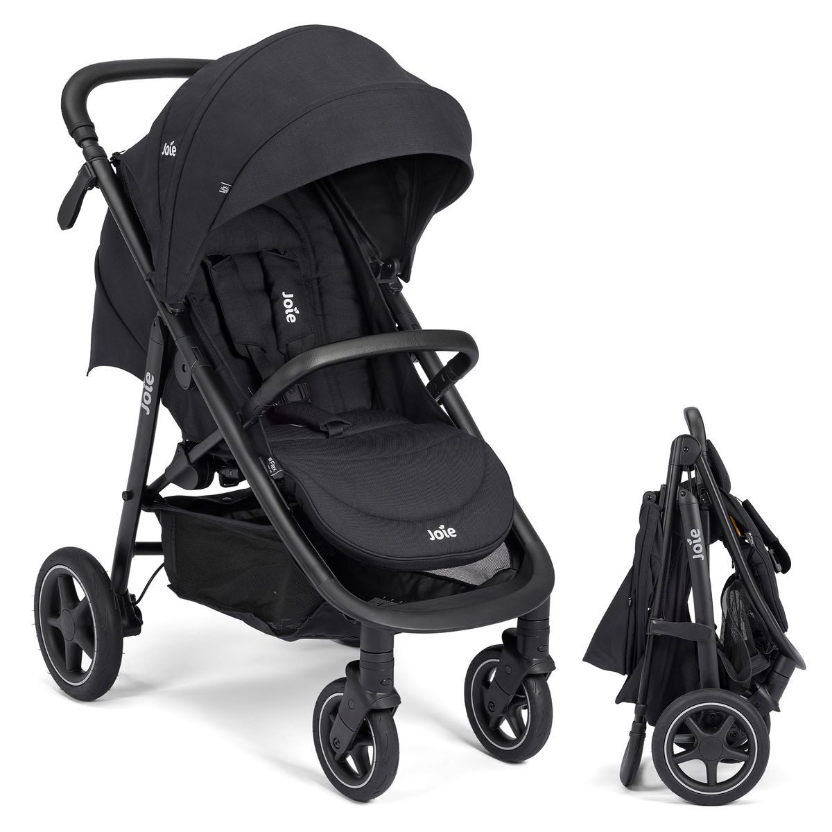 Joie Sport-Kinderwagen Mytrax Pro - Raven, Sportwagen bis 22 kg mit Liegefunktion & Regenschutz höhenverstellbar