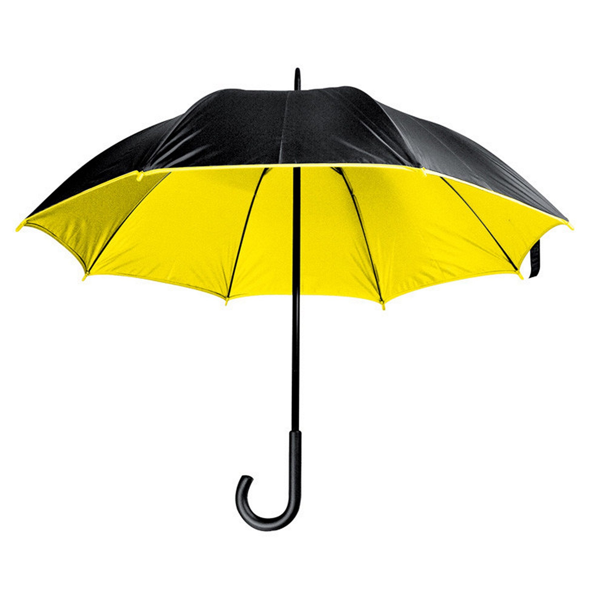 Stockregenschirm Luxuriöser Regenschirm / mit doppelter Bespannung / Farbe: schwarz-gel