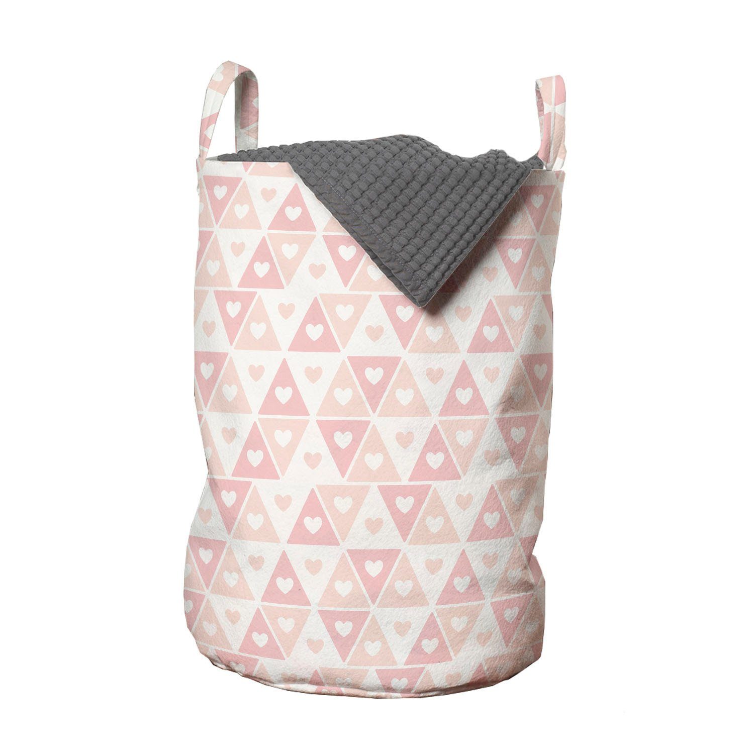 Pastellherzen Abakuhaus Wäschesäckchen Griffen Waschsalons, Geometrisch Wäschekorb Kordelzugverschluss Triangles für mit