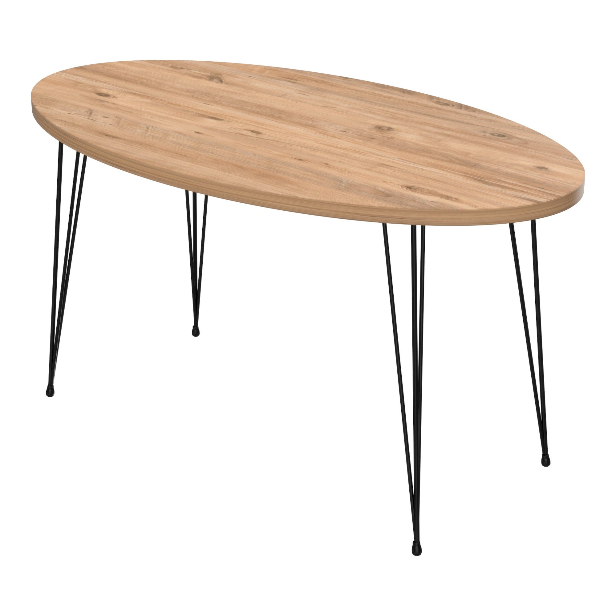 | 90 50 cm x en.casa »Skævinge« Holzfarben Couchtisch, x 43 oval Sofatisch holzfarben Holzfarben