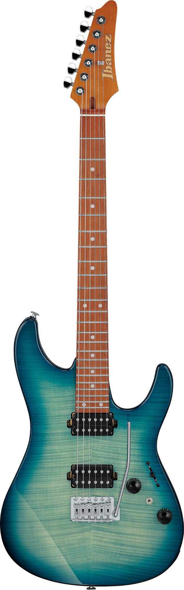 Ibanez E-Gitarre Ibanez AZ24S1F-TXB Standard E-Gitarre Transparent Turquoise Burst, ST, E-Gitarre mit dyna-MIX Schaltung