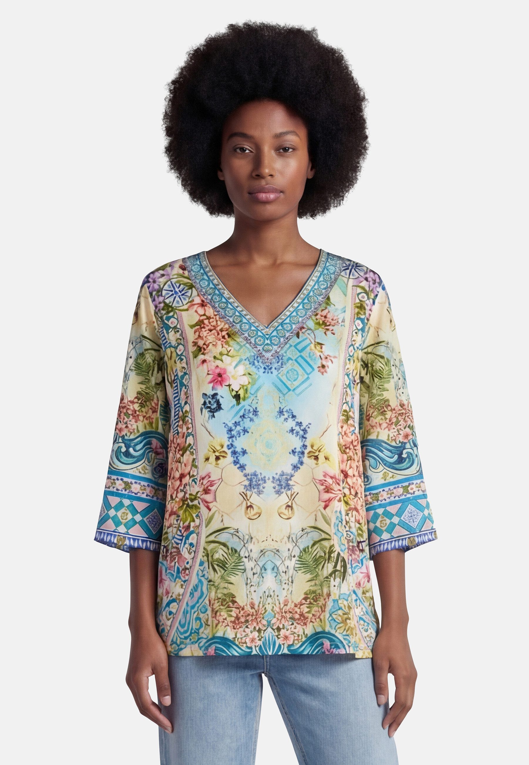 Princess goes Hollywood Tunika aus Seide mit Schmucksteinen