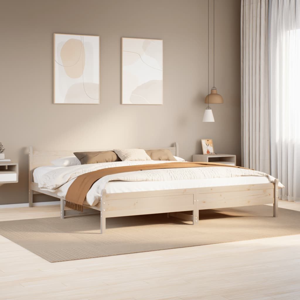 vidaXL Bett Massivholzbett ohne Matratze 180x200 Kiefernholz