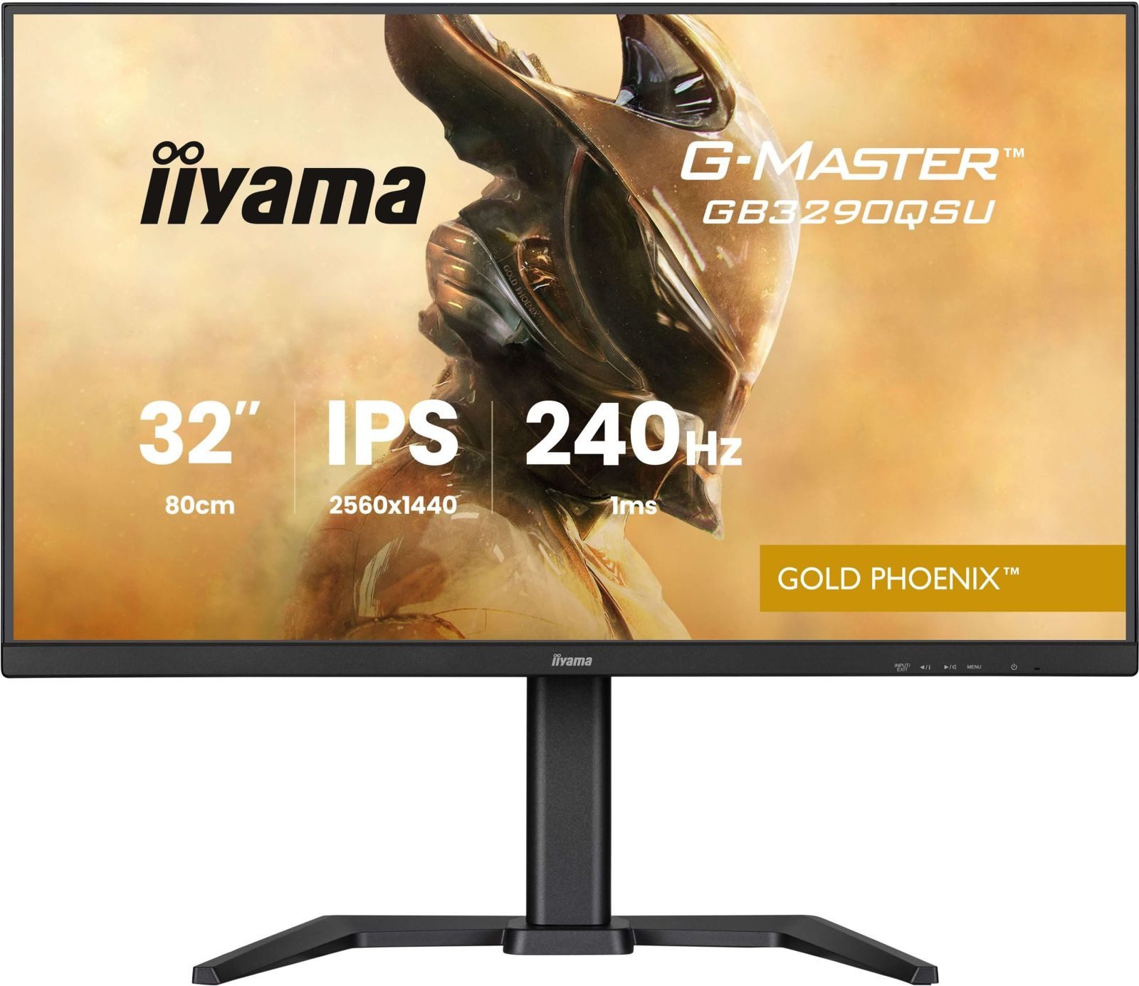 Iiyama TFT GB3290QSU 80cm IPS 32/2560x1440/2xHDMI/DP/4xUSB/höv TFT-Monitor (2560 x 1440 px, 2K Ultra HD, 240 Hz, IPS, Adaptive-Sync, Lautsprecher, FreeSync Premium, HDCP, Höhenverstellbar)