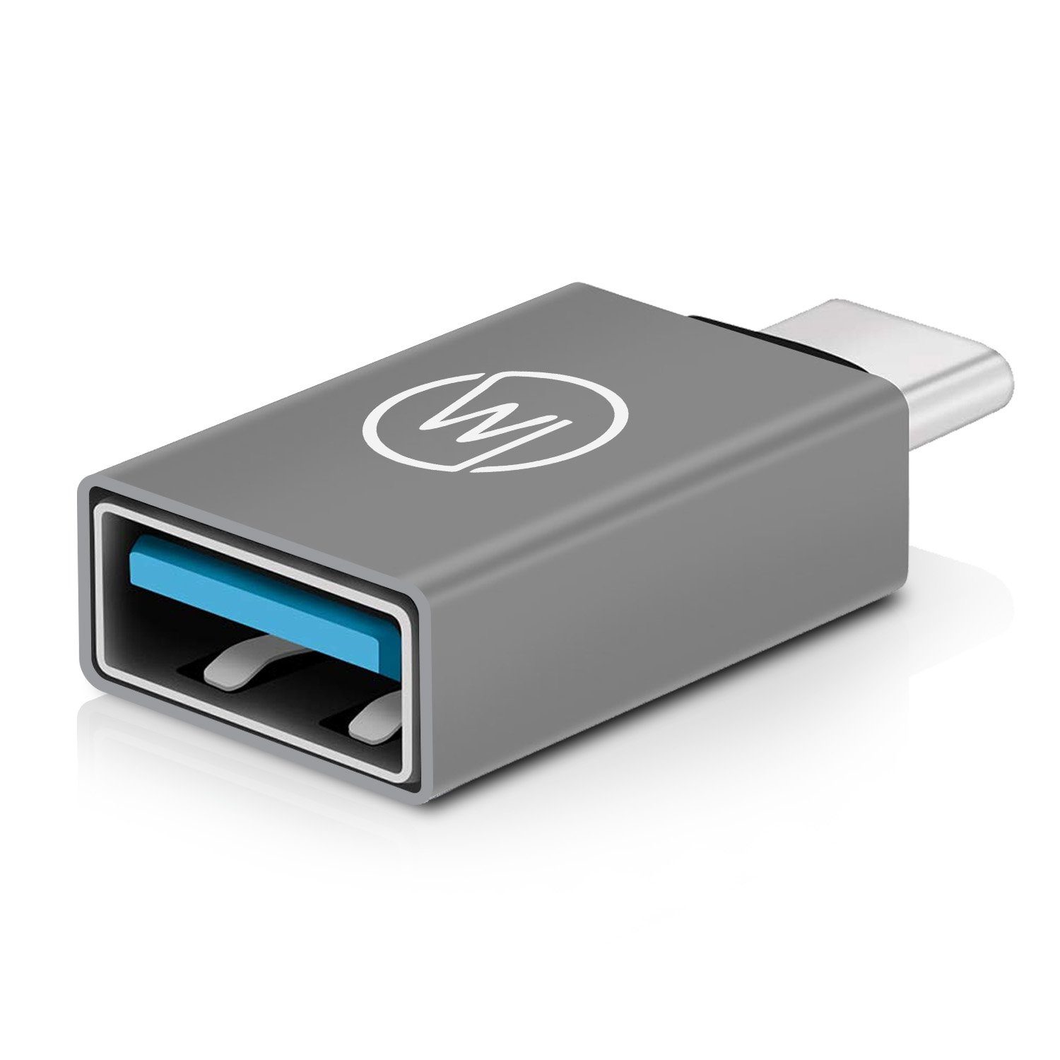 Wicked Chili 1X USB C auf USB A SuperSpeed Alu Adapter (max. 5 Gbps) USB-Adapter USB-C zu USB-A, USB Adapter für Handy mit USB C Anschluss, kompatibel mit Samsung Gal