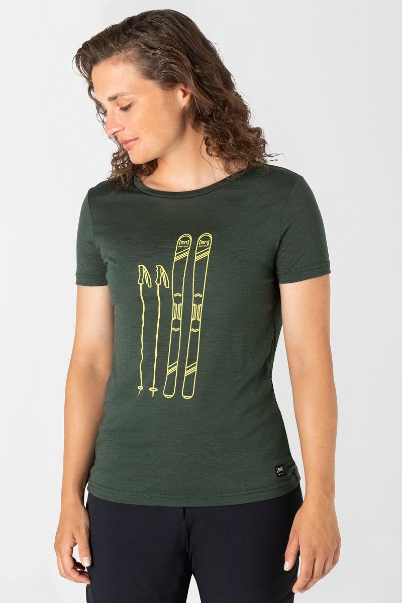 SUPER.NATURAL Print-Shirt Merino T-Shirt W SKIING günstig online kaufen