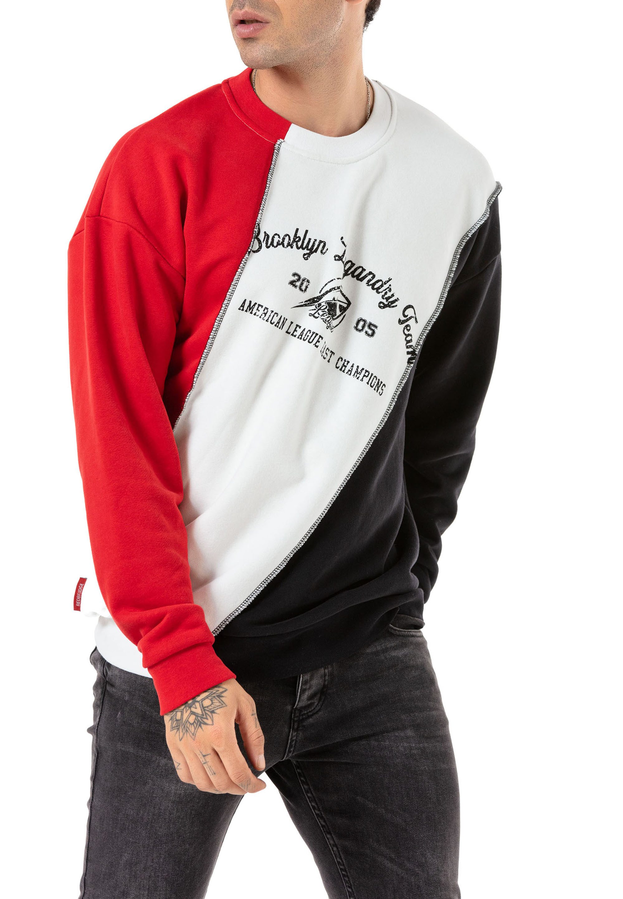 RedBridge Sweatshirt im Colorblock Design Stylischer Pullover mit Patchwork günstig online kaufen
