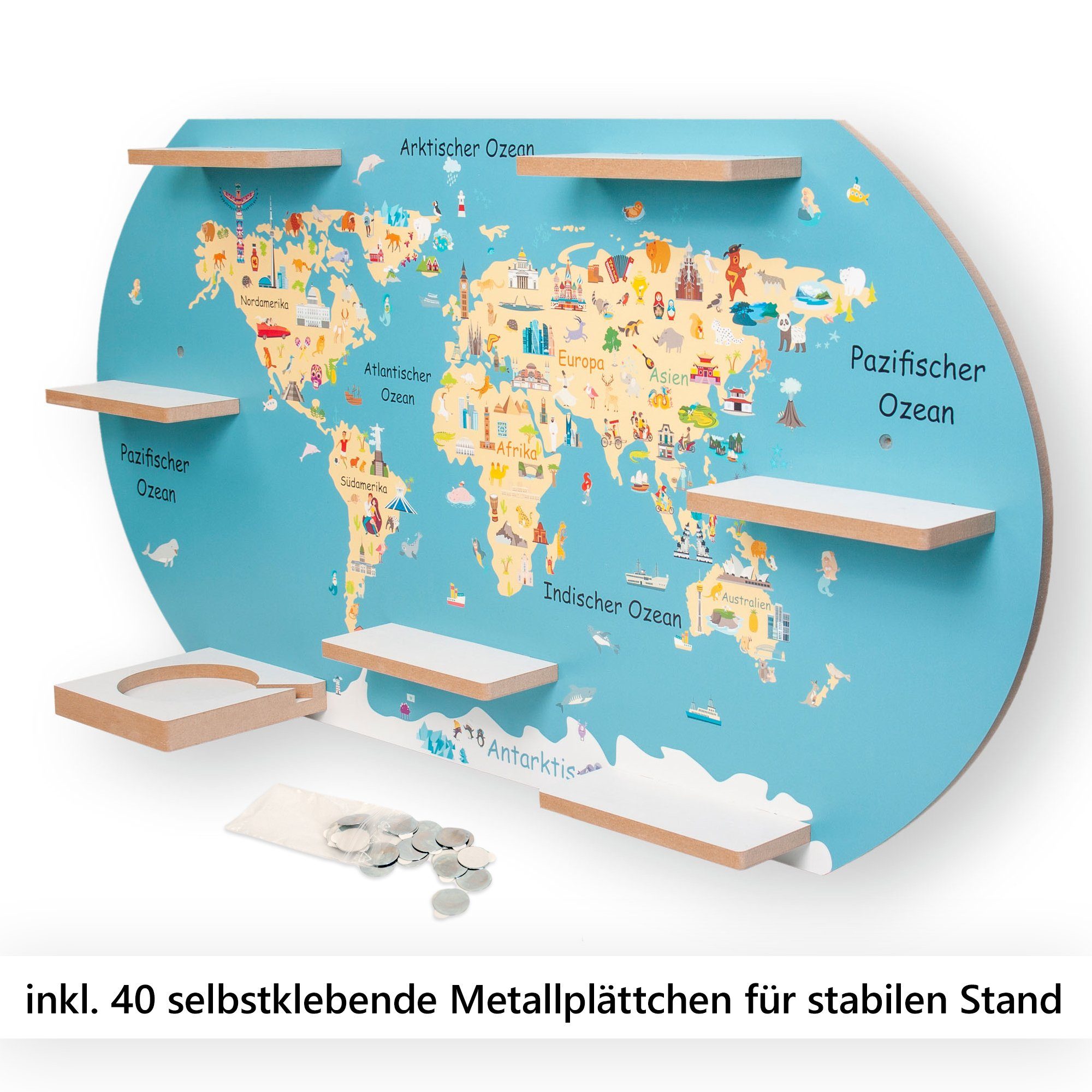 Metallplättchen TONIE-BOX MUSIKBOX-REGAL Feder TONIES 40 Kreative Wandregal Welt, und inkl. für