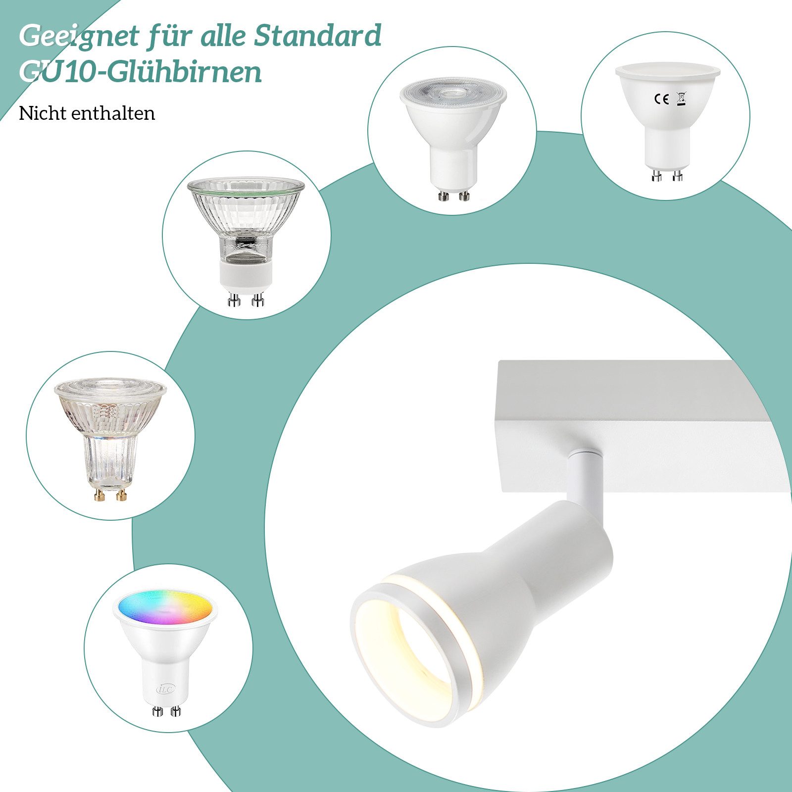 Nettlife Deckenstrahler 2/3/4/5/6 Flammig Schwarz DeckenSpots günstig online kaufen