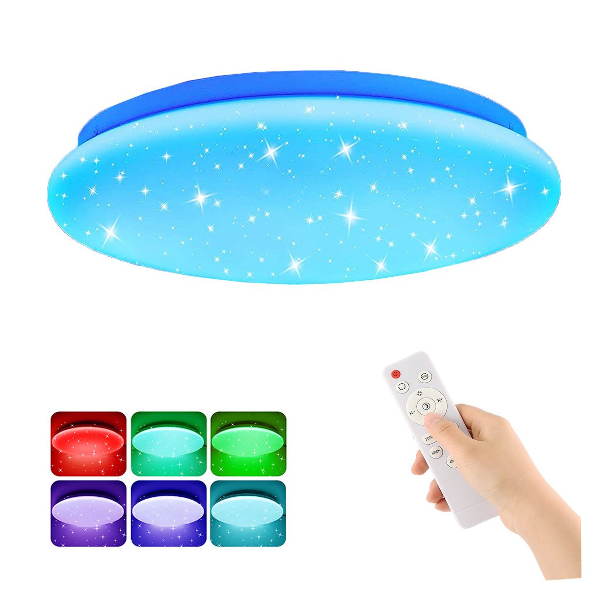 LETGOSPT Deckenleuchte 36W RGB LED Deckenleuchte, günstig online kaufen