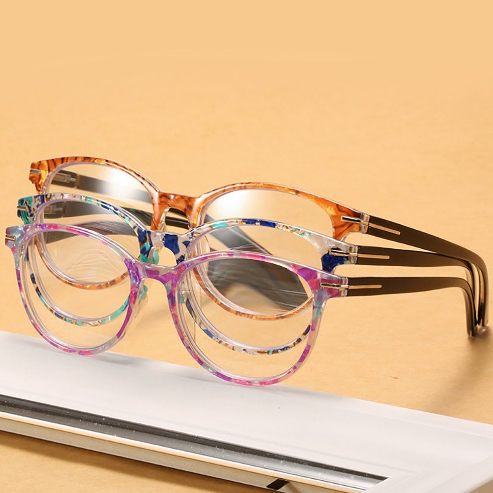 Lesebrille bedruckte roange Mode presbyopische Gläser Rahmen anti PACIEA blaue