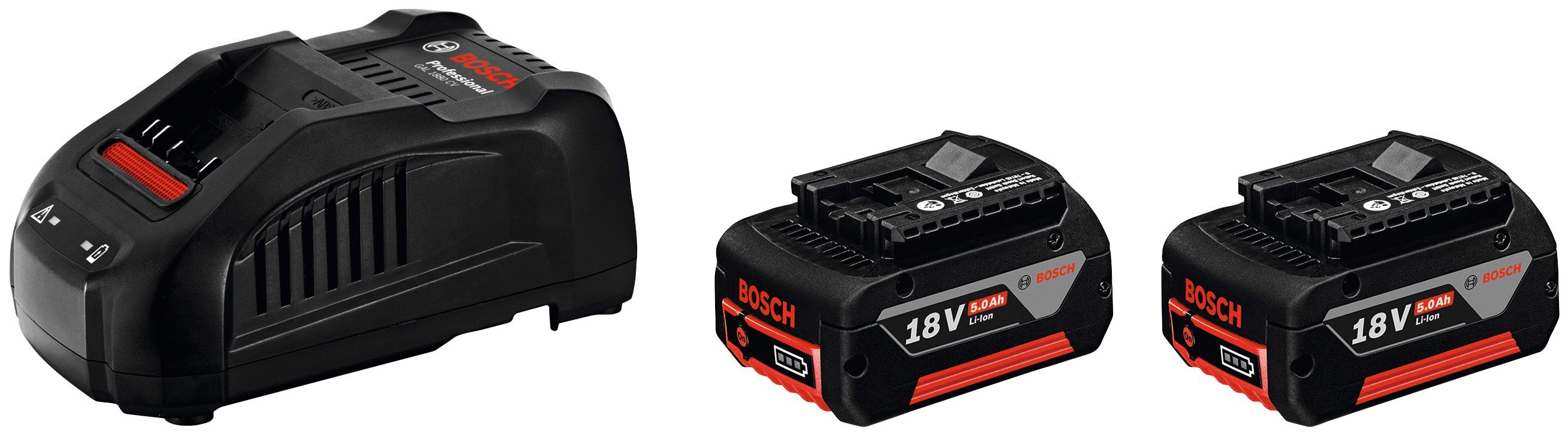 Bosch Professional »GBA 18V 5.0Ah« Akku Starter-Set (2 St), inkl. Ladegerät