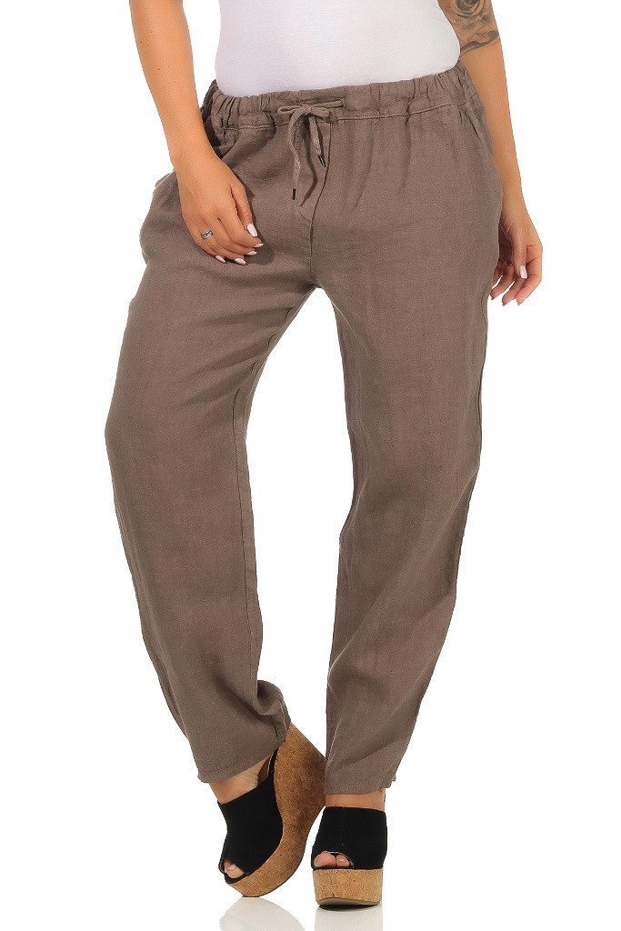 Mississhop Leinenhose Leinenhose 100 % Freizeithose günstig online kaufen
