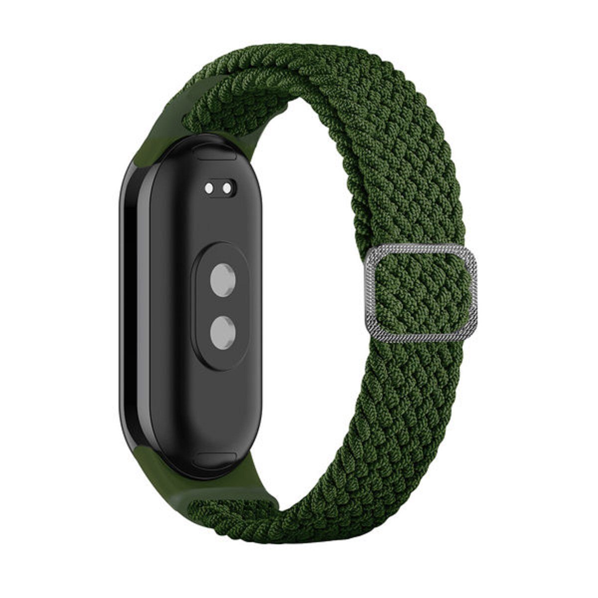 COFI 1453 Smartwatch-Armband Geflochtenes Stoffarmband kompatibel mit Xiaomi Mi Band 8 Armband Grün