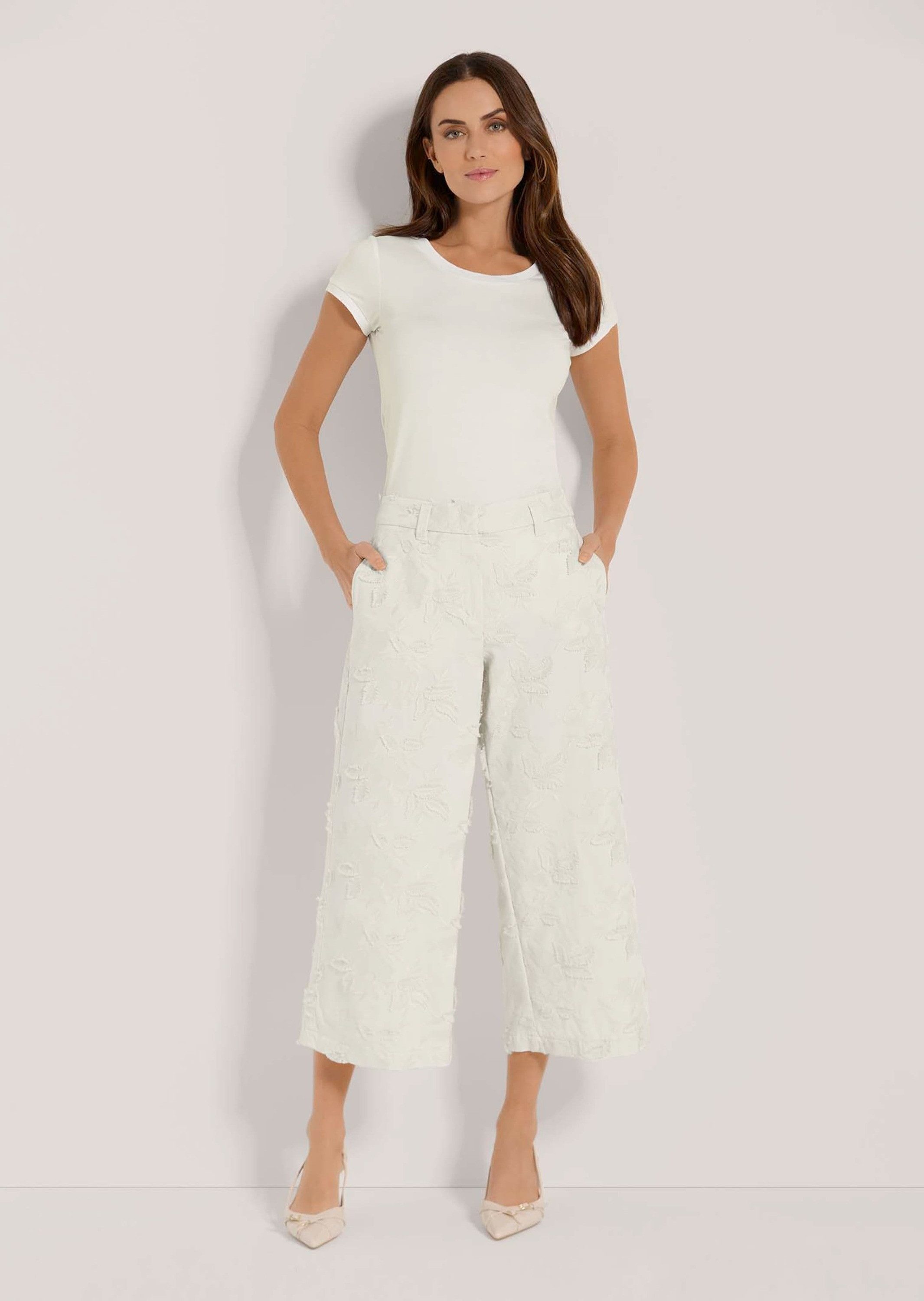 MADELEINE Culotte Weite Bügelfaltenhose mit Stickerei günstig online kaufen
