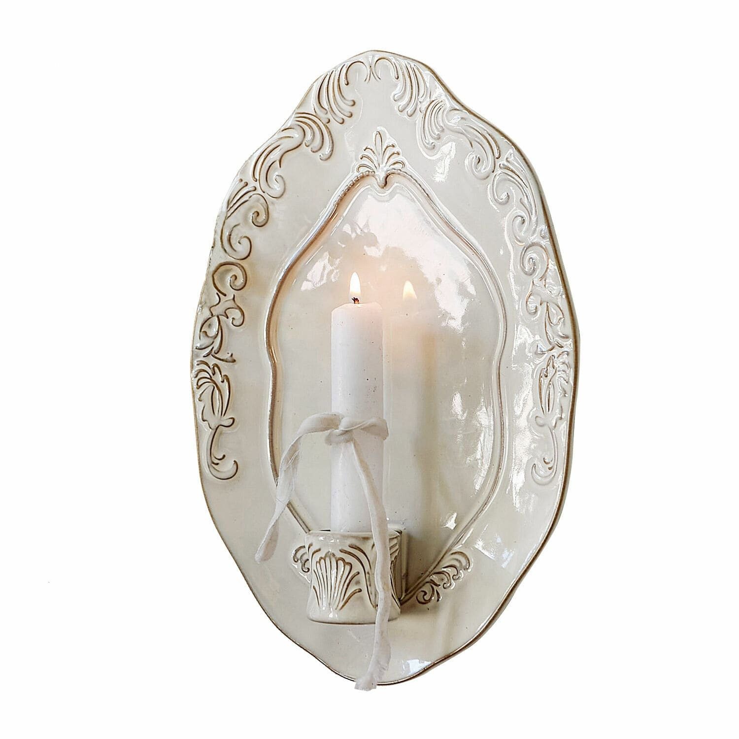 Mirabeau Kerzenständer Wandkerzenhalter Verena antikweiß günstig online kaufen