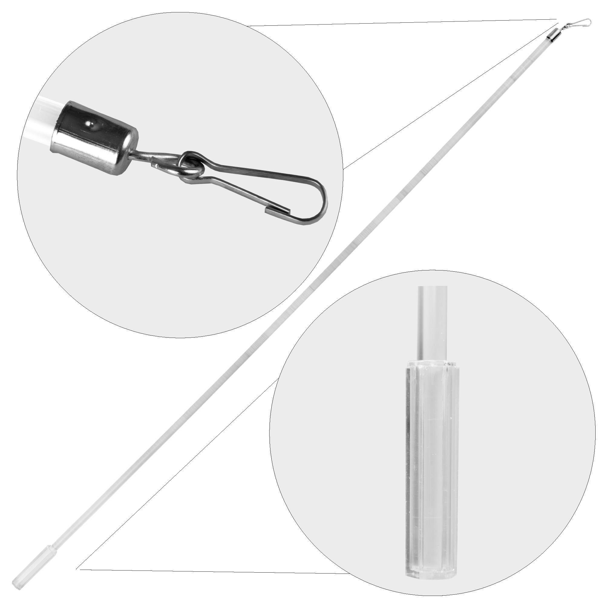 Bestlivings Paneelwagen Zubehör für Flächenvorhänge, (Gardinen Schiebestab - Transparent Kunststoff 90cm), Schleuderstab, Gardinenstab für Voränge