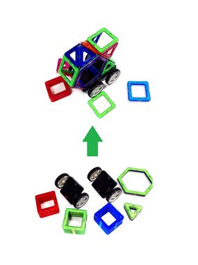 MAGNIKON Magnetspielbausteine MK-48 “Das Weltall”, 48-Teilig, (Magnetische Bausteine, 48 St., verstärkte Magnete), stabile Baumodelle