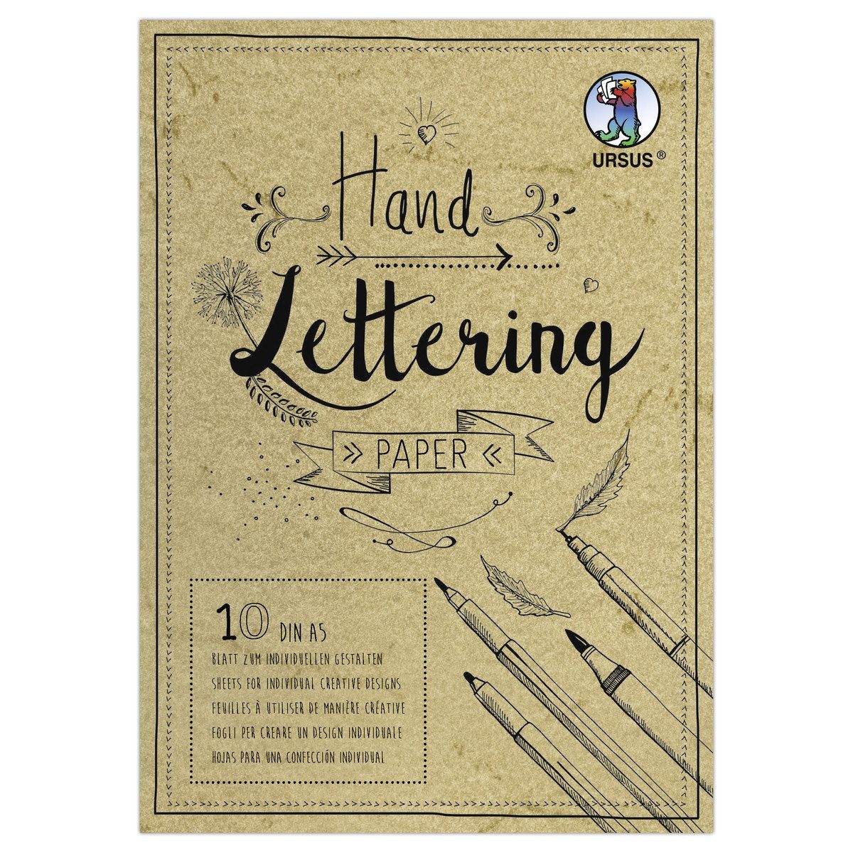Ursus - Ludwig Bähr Briefpapier URSUS Handlettering Paper chamois DIN A5 10 Blatt