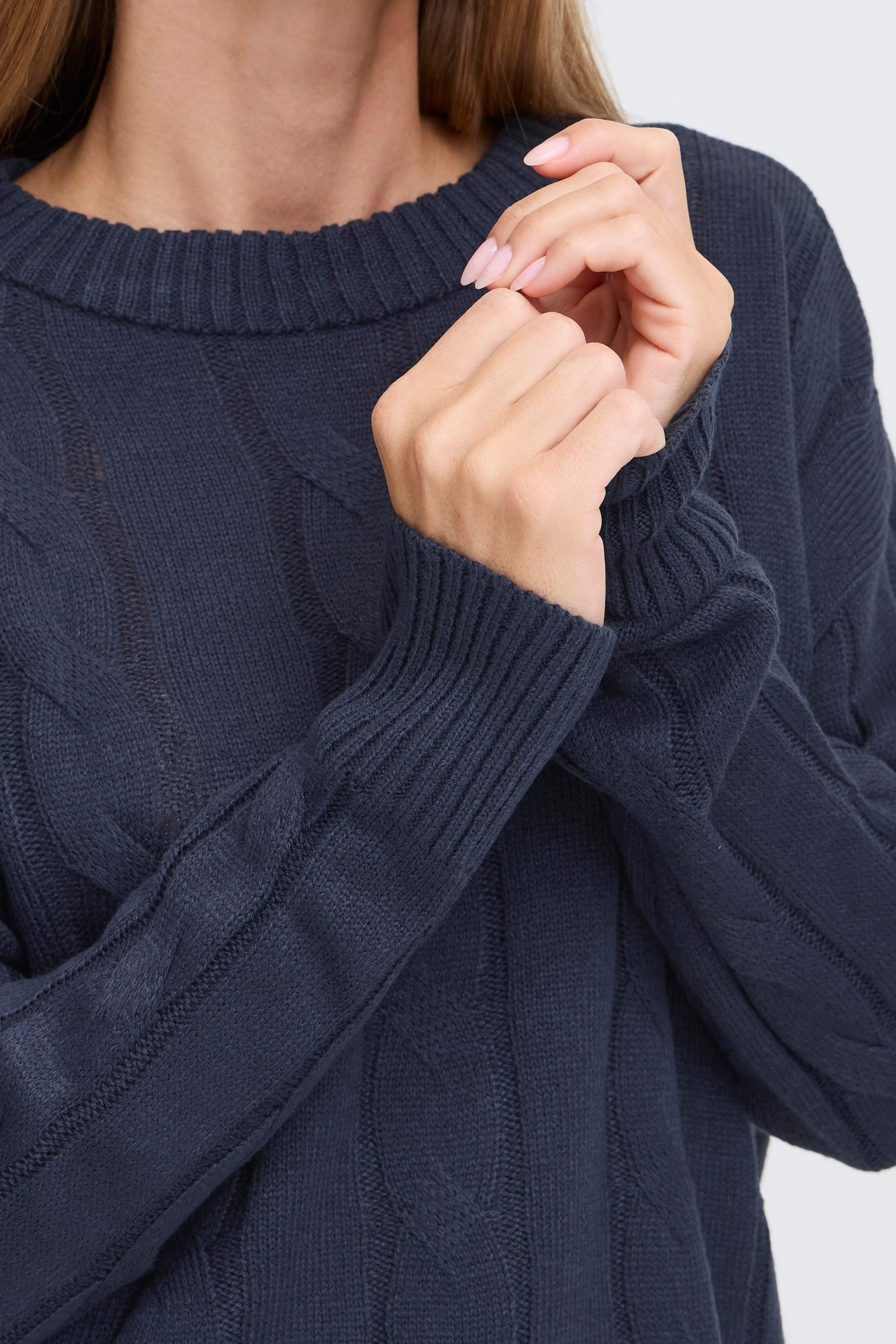 OXMO Strickpullover OXKimni Kuscheliger Pullover mit Zopfmuster