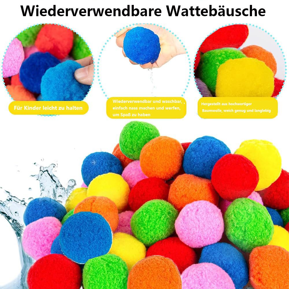CLTYQ Wasserball Wiederverwendbare Wasserbomben Bälle aus Plüsch für Sommerparty, für Sommer im Freien Strandparty, Wasserspielzeug Kinder 50 Stück