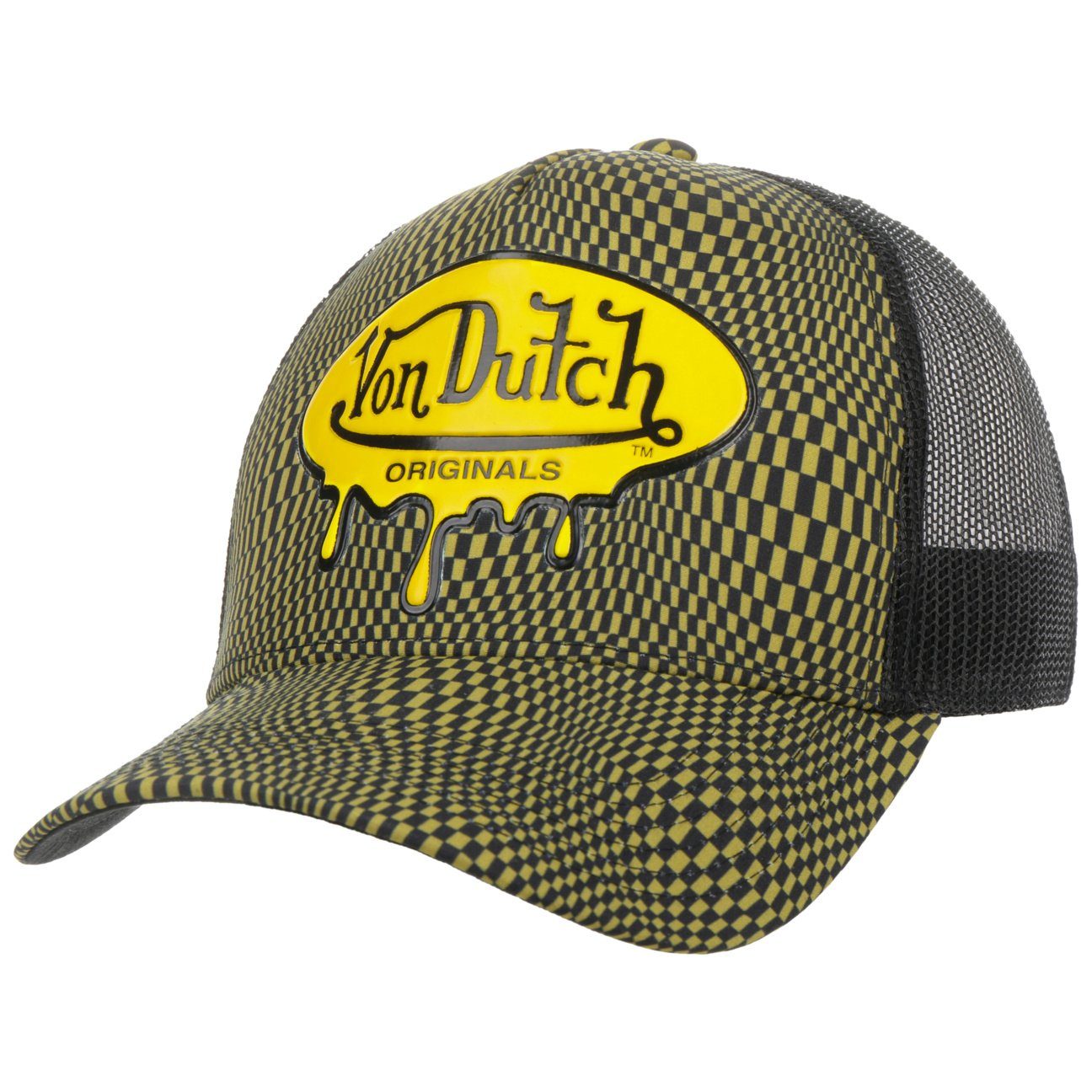 Von Dutch Trucker Cap (1-St) Basecap Snapback schwarz-gelb