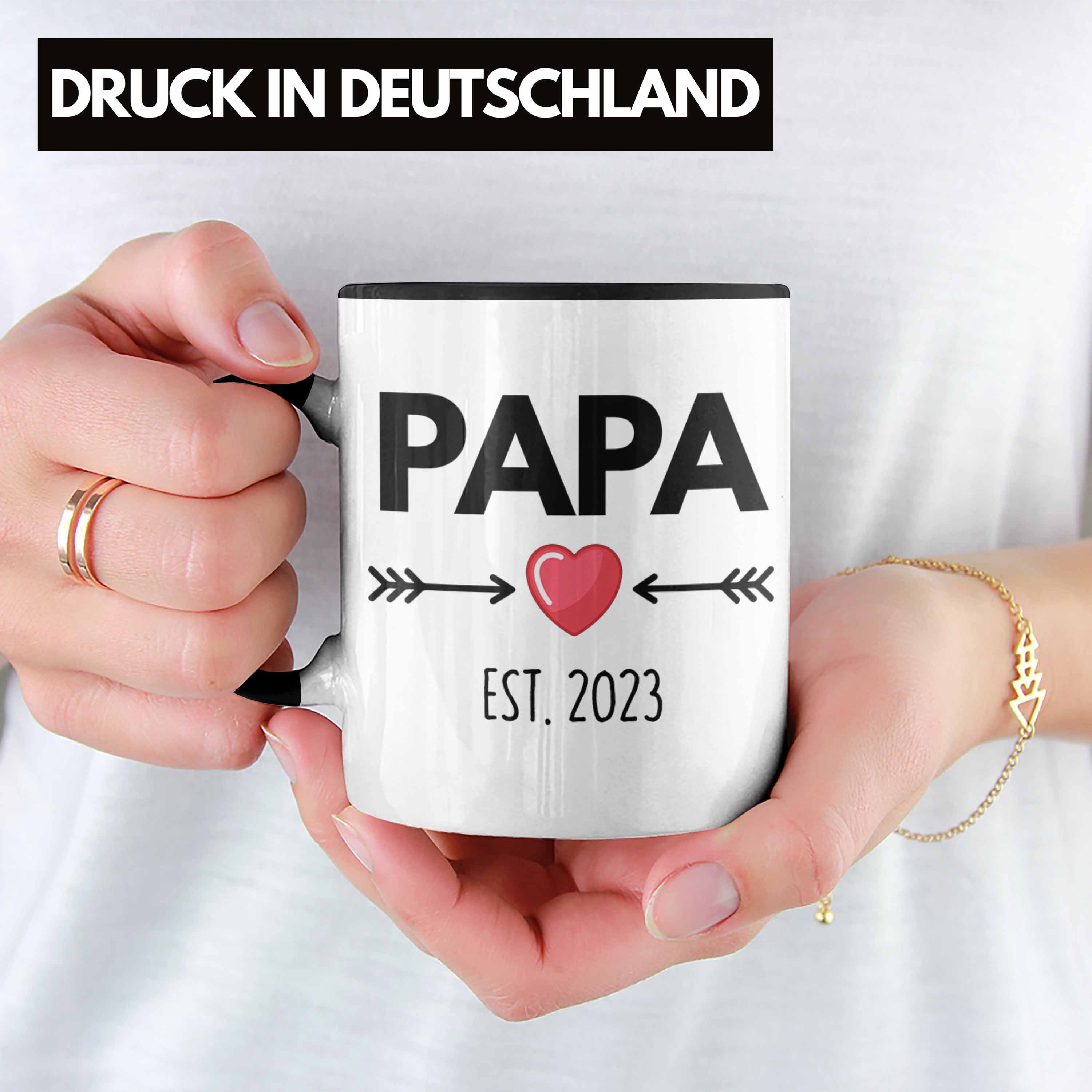 Schwarz Trendation Papa Wirst Schwangerschaft Trendation Du Tasse - Papa Geschenk 2023