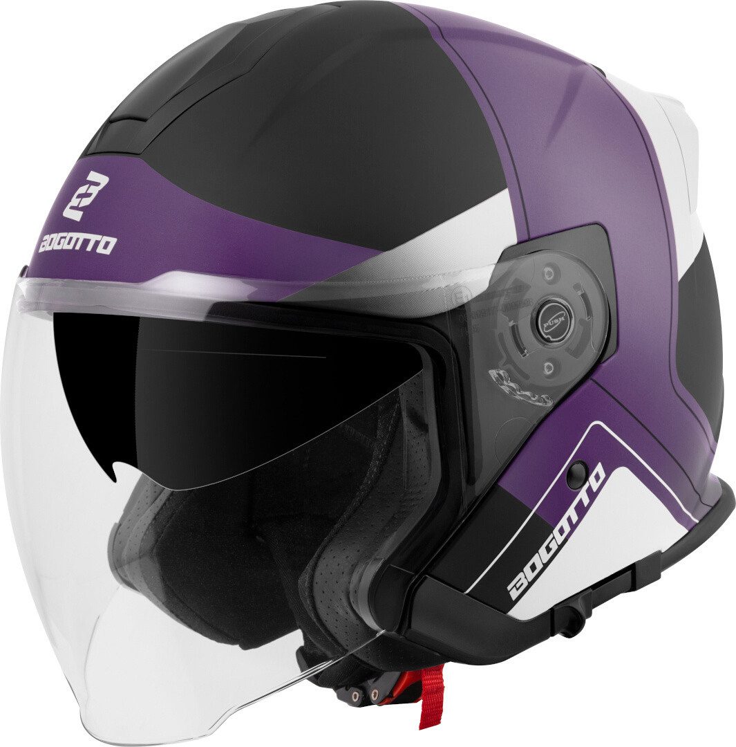 Bogotto Motorradhelm H586 City-B Jethelm, integriertes Sonnenvisier
