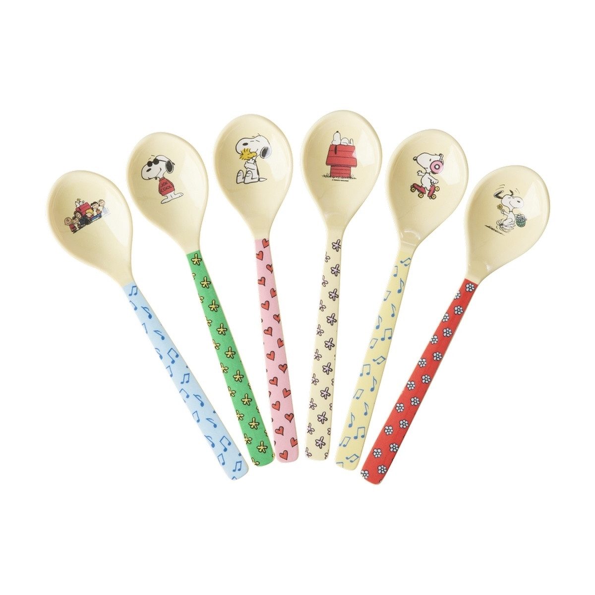 rice Teelöffel Kaffeelöffel-Set Snoopy-Design, 6-teilig, 14,5 cm, Melamin