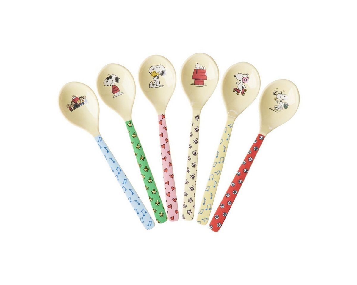 rice Teelöffel Kaffeelöffel-Set Snoopy-Design, 6-teilig, 14,5 cm, Melamin