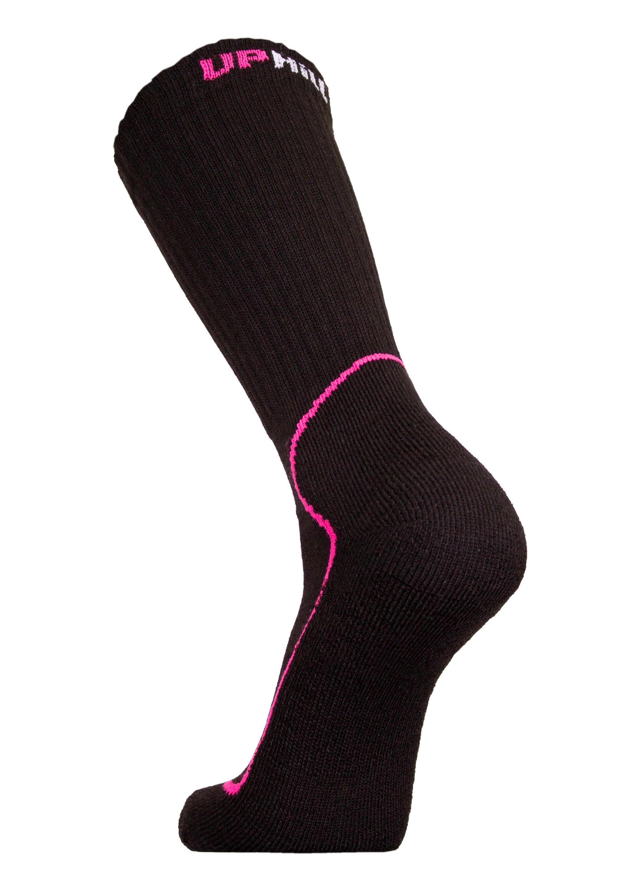 (1-Paar) Struktur mehrlagiger UphillSport grau-pink SUOMU mit Socken