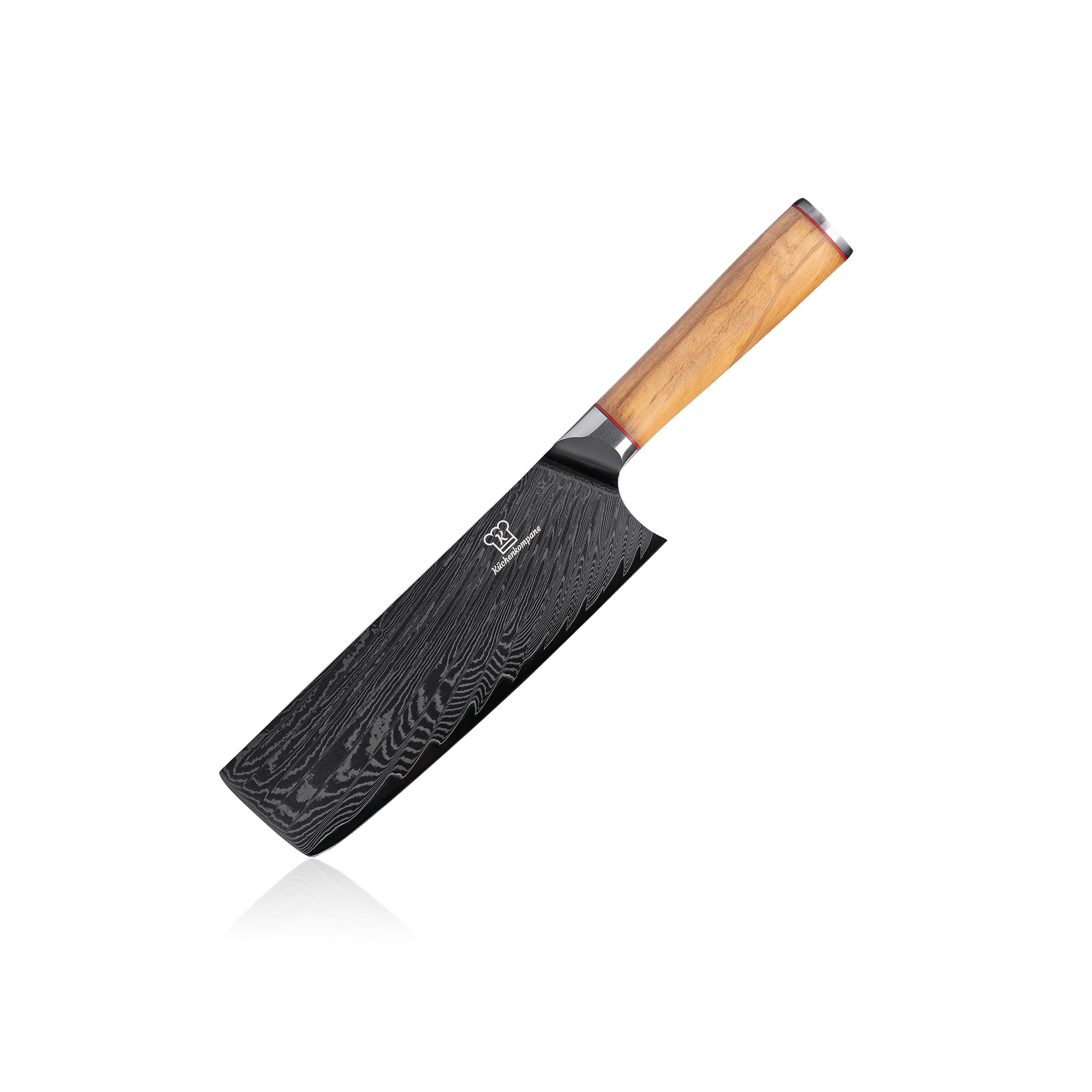 Küchenkompane Damastmesser Küchenkompane Mokuzai Nakiri – 67 Lagen VG10 Damast – Olivenholz