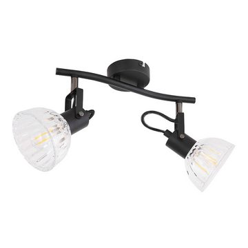 etc-shop LED Deckenspot, Leuchtmittel nicht inklusive, Deckenleuchte Deckenlampe Strahler beweglich Wohnzimmerlampe 2 flammig