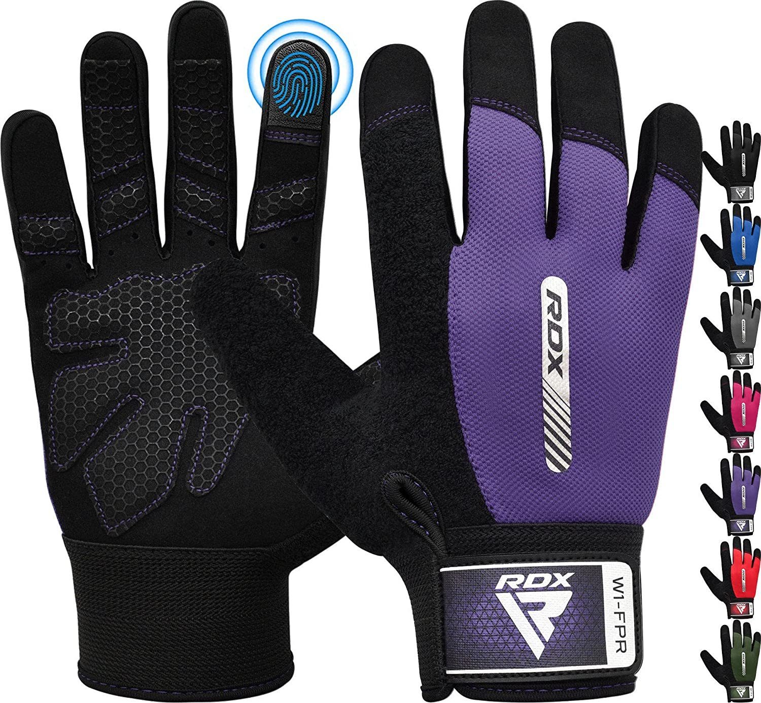 RDX Trainingshandschuhe RDX Fitness Handschuhe Finger Gewichtheben Full Frauen Training Männer PURPLE