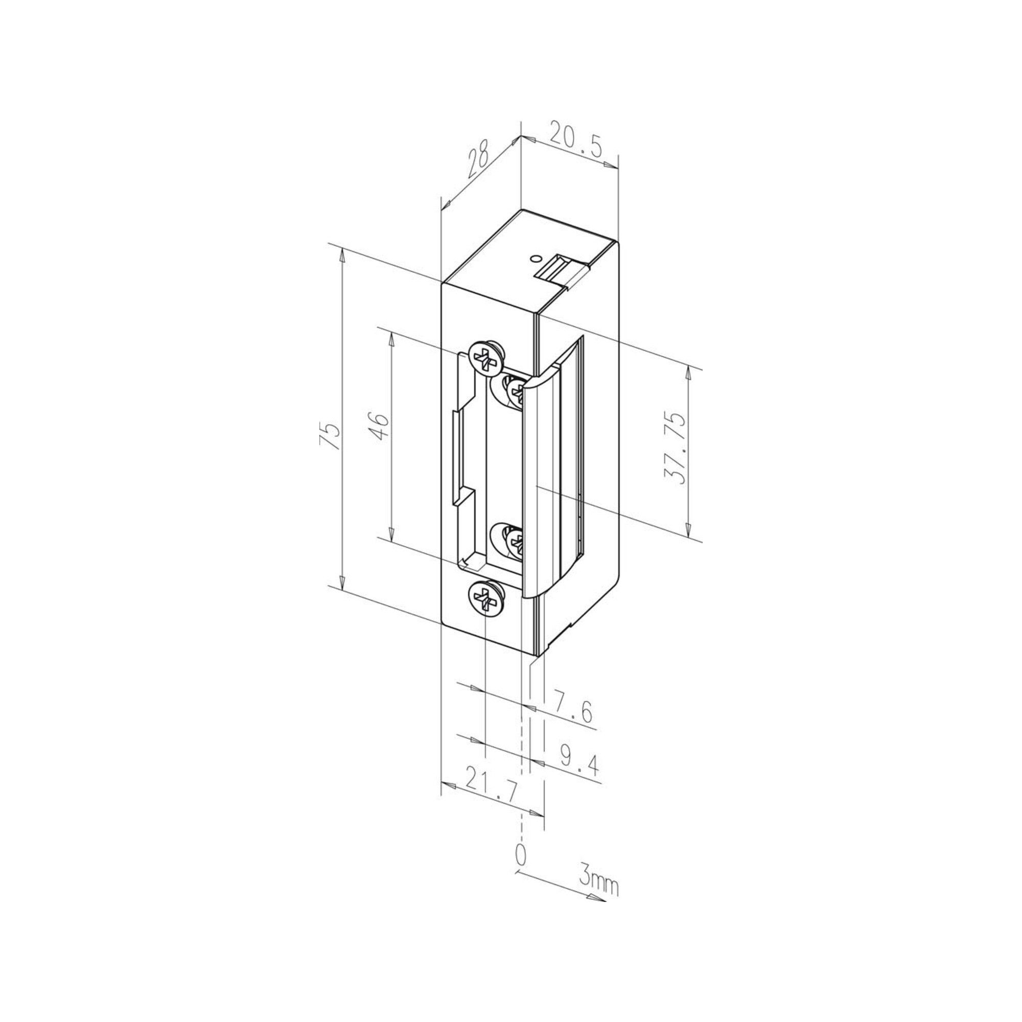 effeff Türöffner Assa Abloy effeff Elektro-Türöffner ohne Stulp. 12V 17----------E41