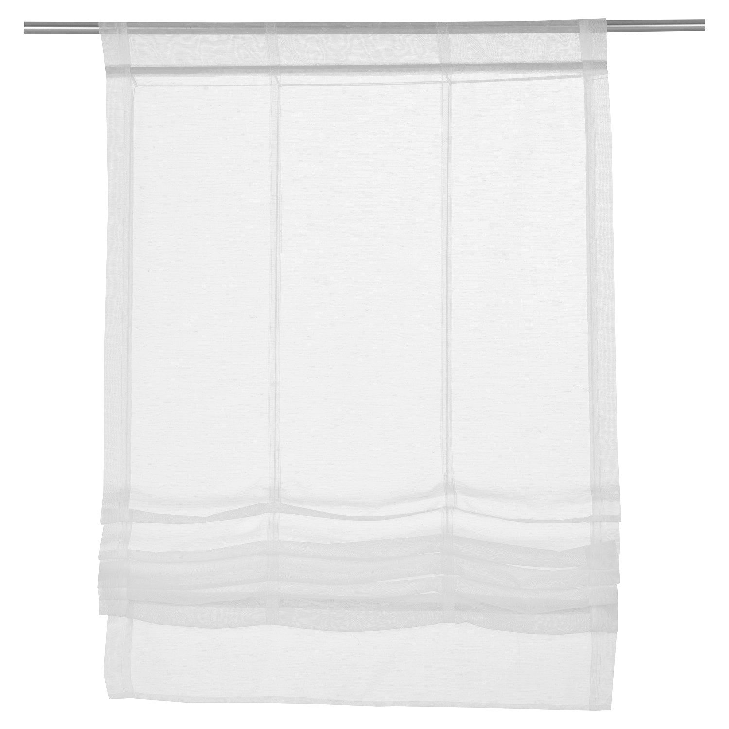 Home4You Raffrollo, 80 x 170 cm, Weiß, Polyester, Transparent, mit Stangendurchzug
