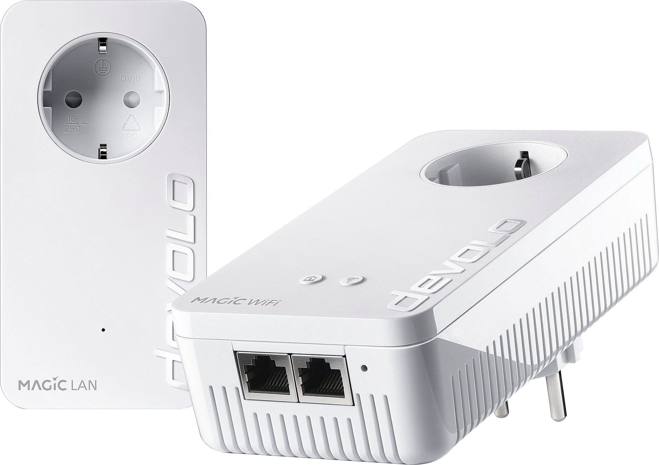 DEVOLO Magic Kit Starter (1200Mbit, ac WLAN, + LAN, Powerline Mesh) WLAN-Router 3x WiFi 1