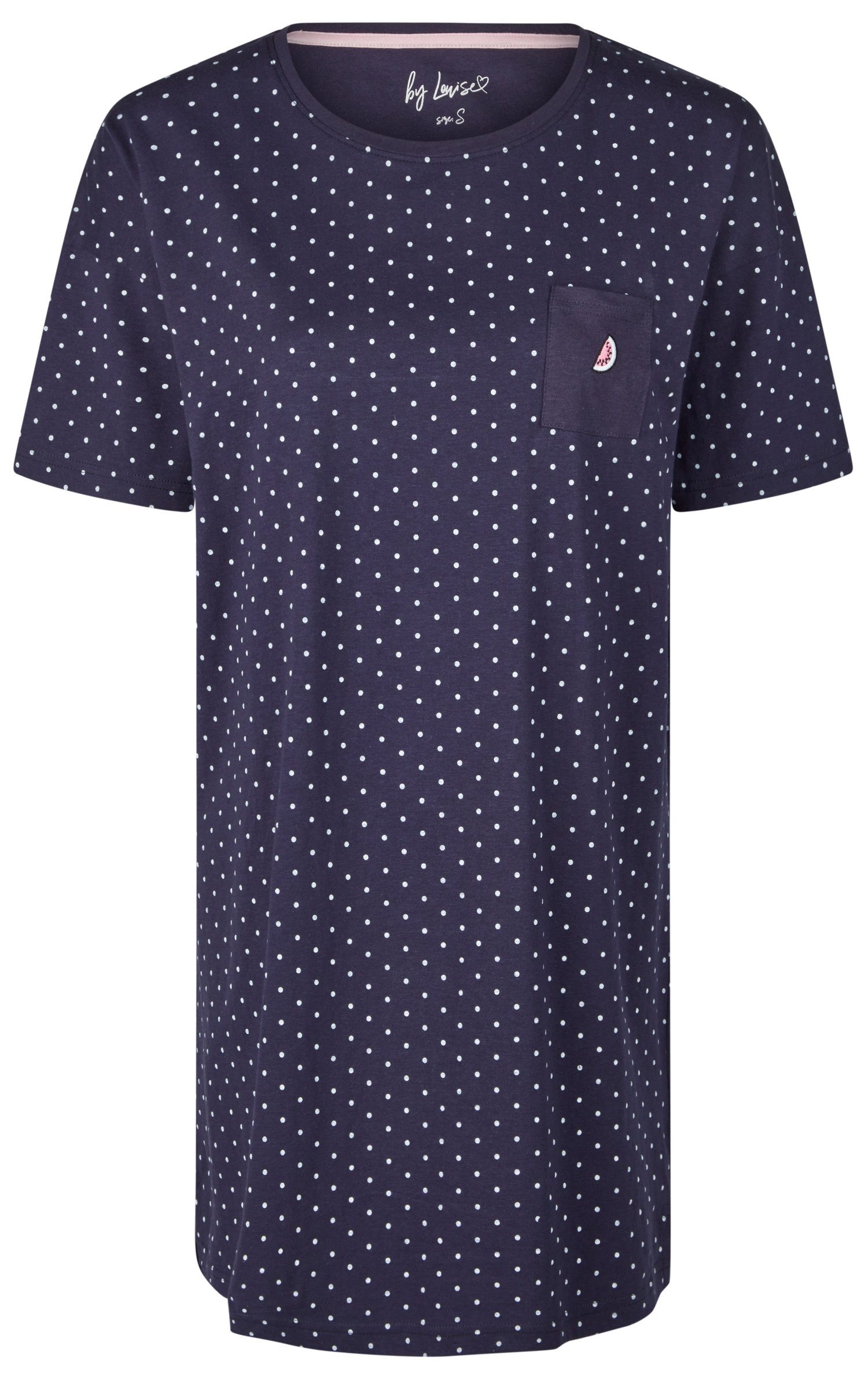 By Louise Nachthemd Damen Schlafshirt mit kurzem Arm (1-tlg) Baumwolle