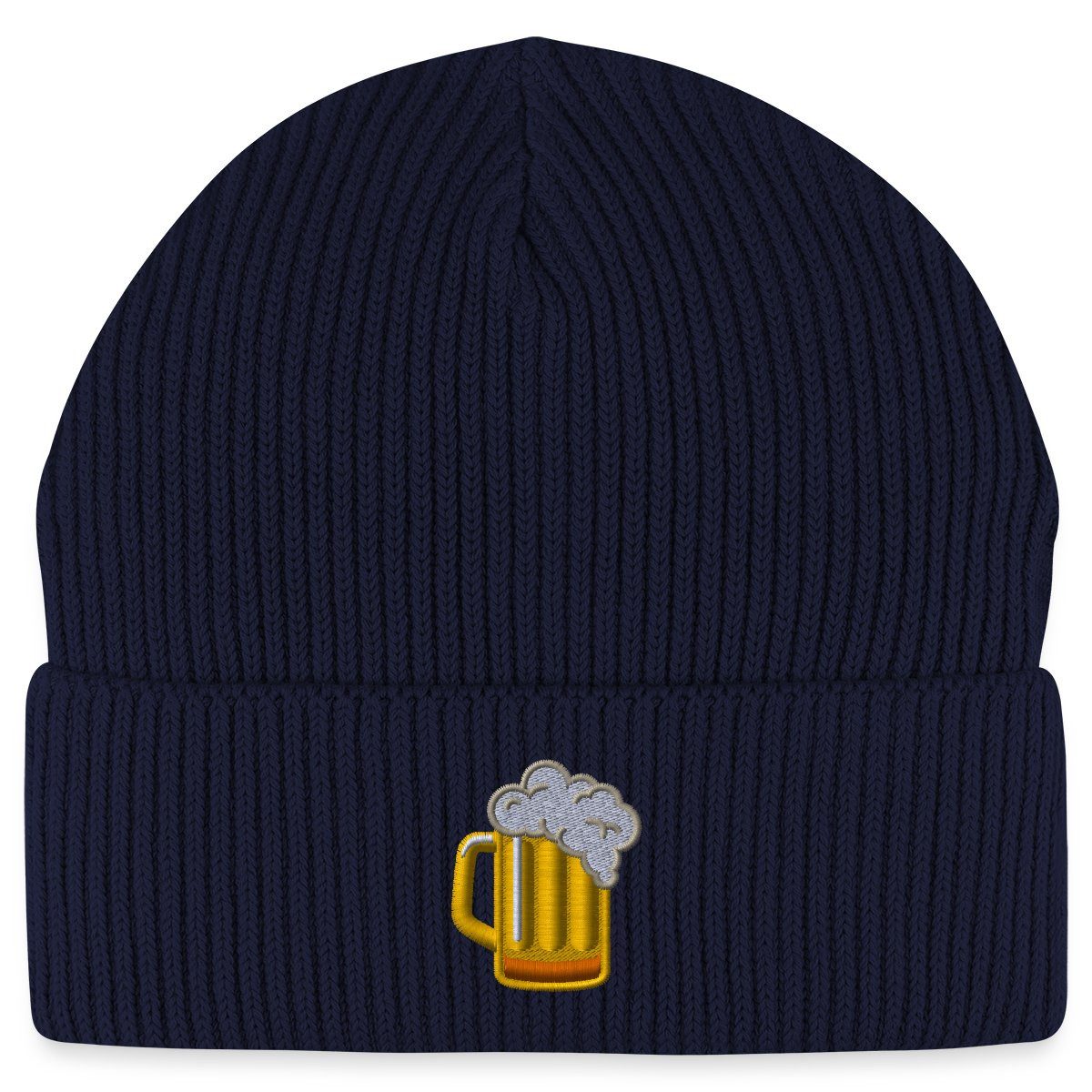 Beanie Bier Stickerei Fisherman Beanie Bio Mütze