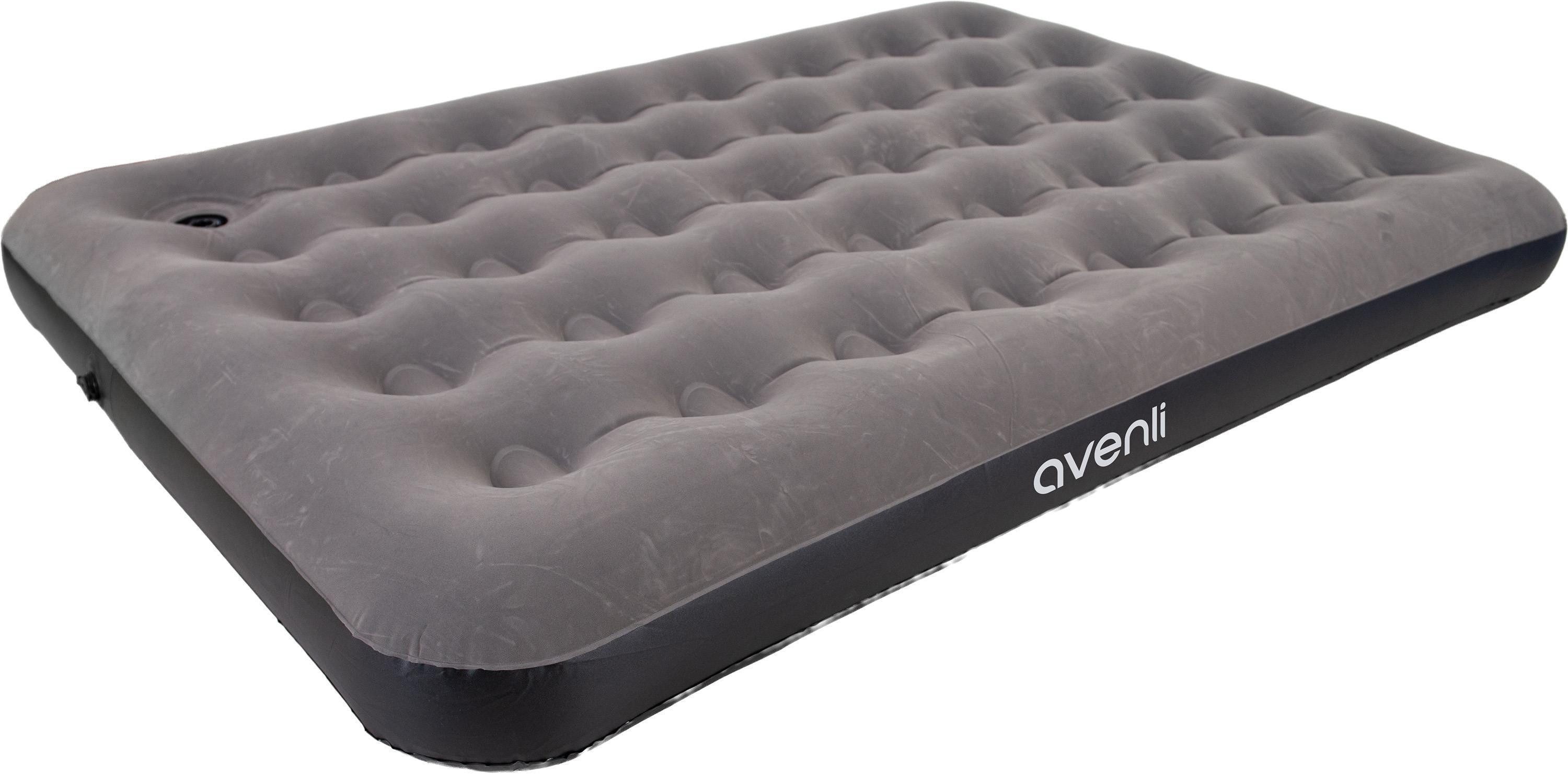 Avenli Luftbett Camping für 1-2 Personen mit Fußpumpe 191x137x22cm Double-Size, (Ideal als Reisebett oder Isomatte, 1-tlg., Luftmatratze einfach aufblasbar mit integrierter Luftpumpe), für Indoor und Outdoor mit beflockter Oberfläche