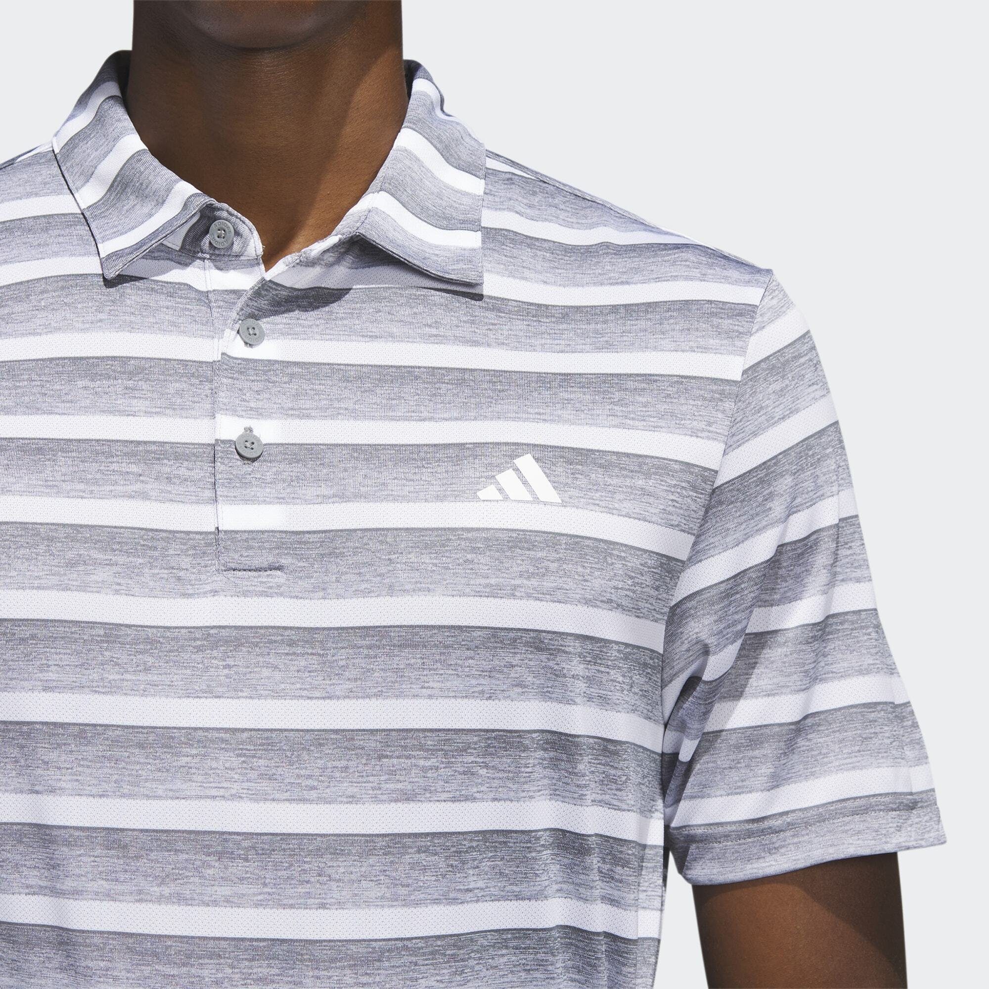 Three / POLOSHIRT Performance Funktionsshirt adidas TWO-COLOR White Grey STRIPE