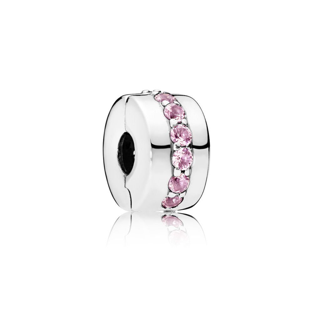 Pandora Bead 791972PCZ Clip Charm Rosafarbene Funkelnde Linie günstig online kaufen