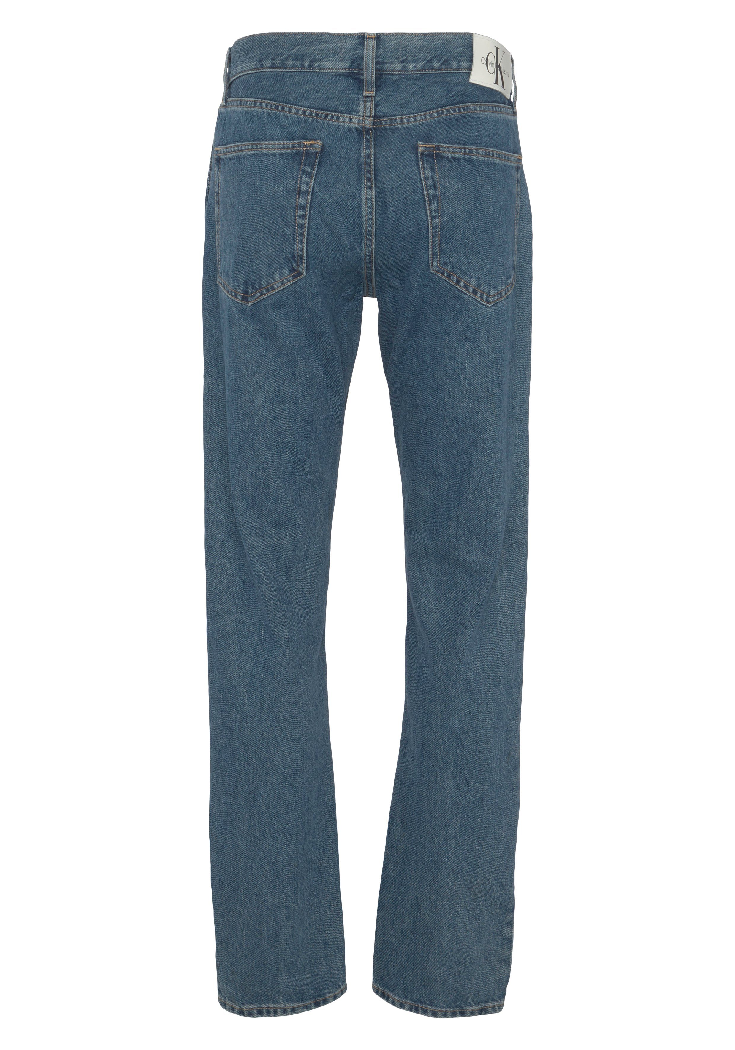 Calvin Klein Jeans mit Medium Denim AUTHENTIC Logo-Badge Straight-Jeans STRAIGHT