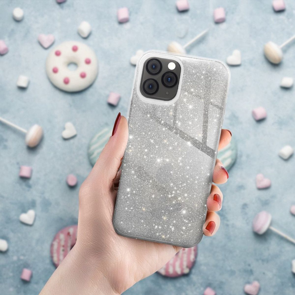 COFI 1453 Handyhülle Shining Glitzer-Hülle für XIAOMI Redmi Note 15 Pro 4G Silber Case 6,77 Zoll, Schimmernde Glitzeroberfläche mit auffälligem Effekt