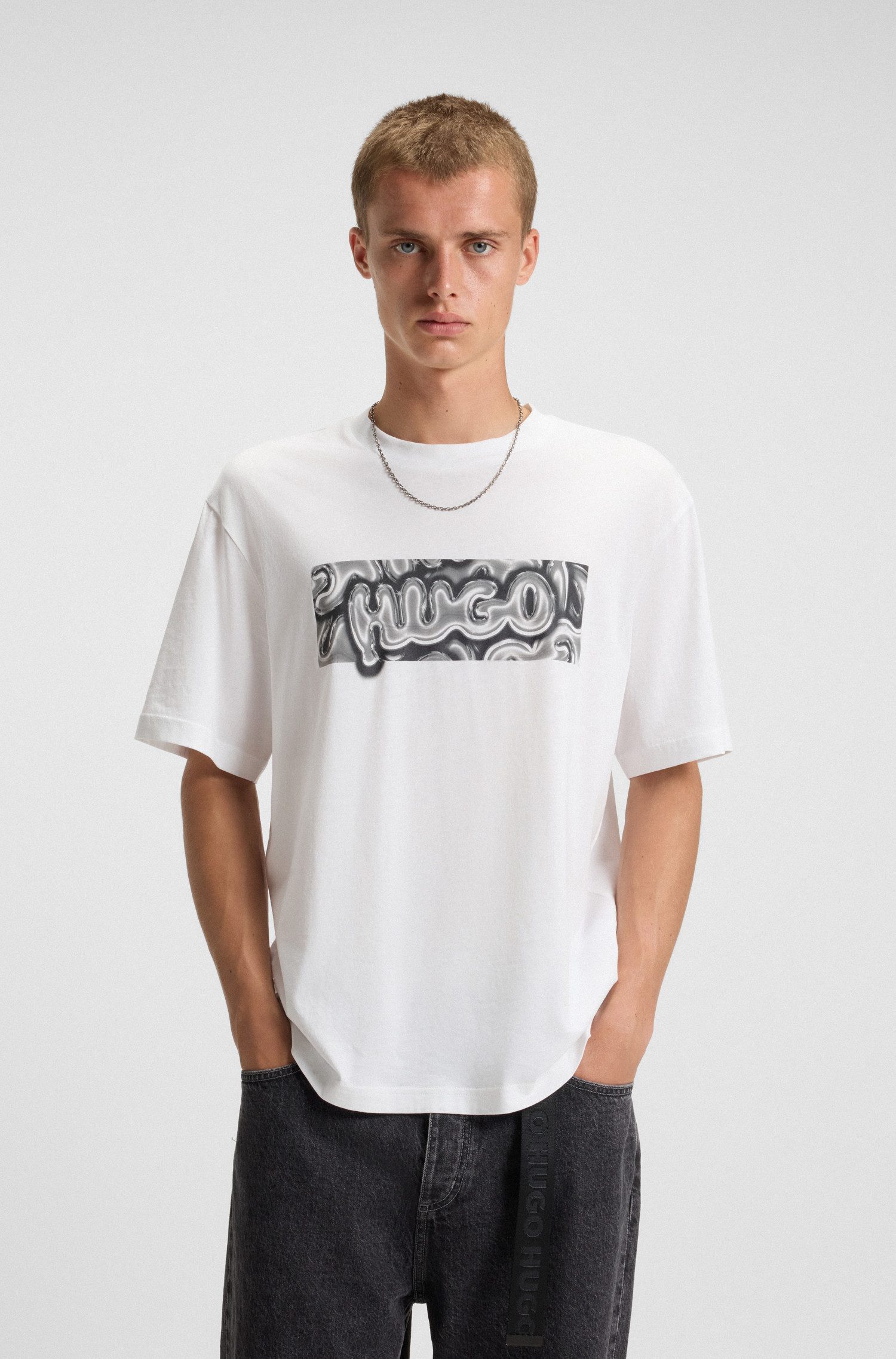 HUGO Blue T-Shirt Nedirix Rundhalsausschnitt, regular fit, Logoprint günstig online kaufen