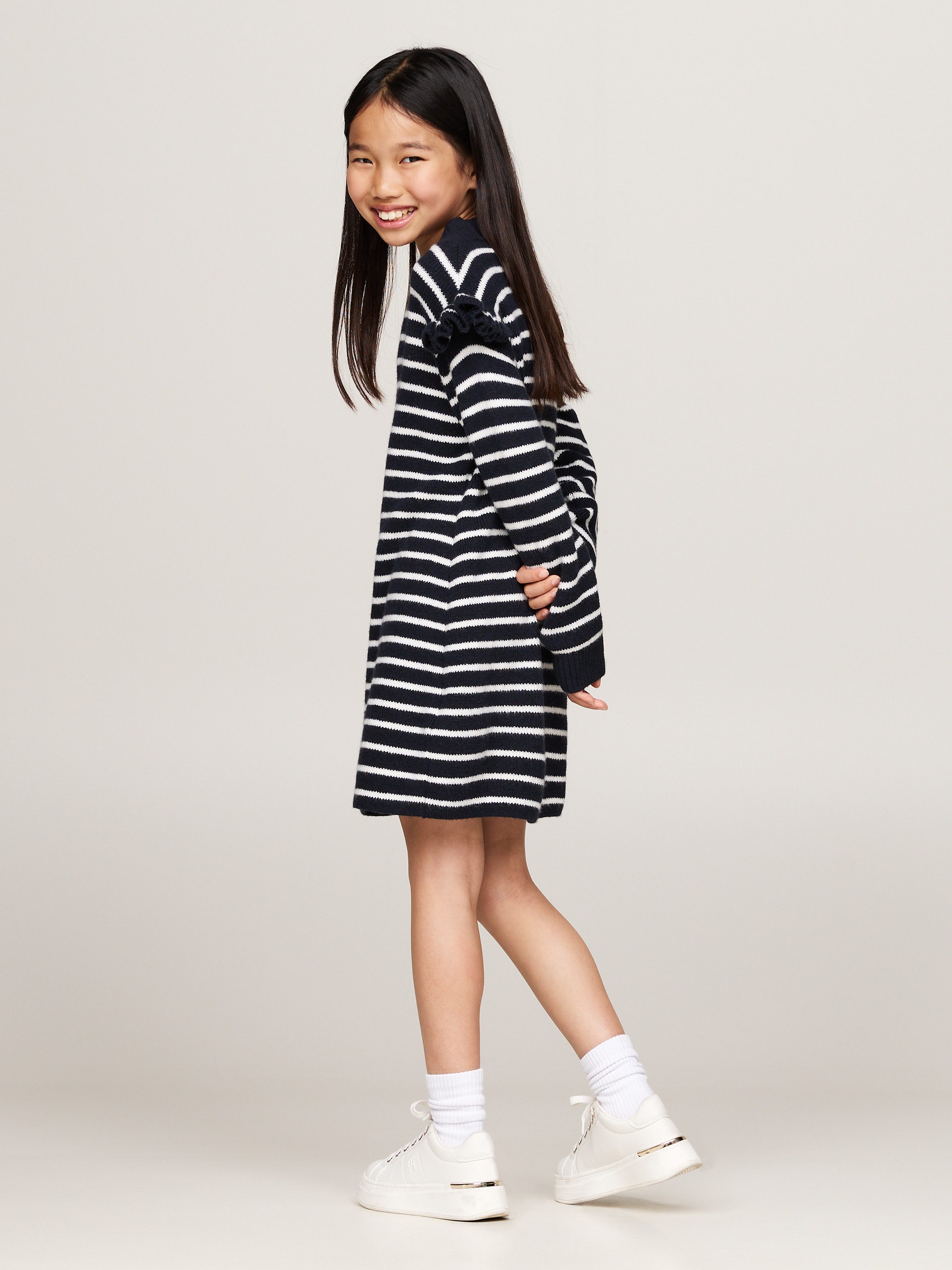 Strickkleid RUFFLE SKATER DRESS LS